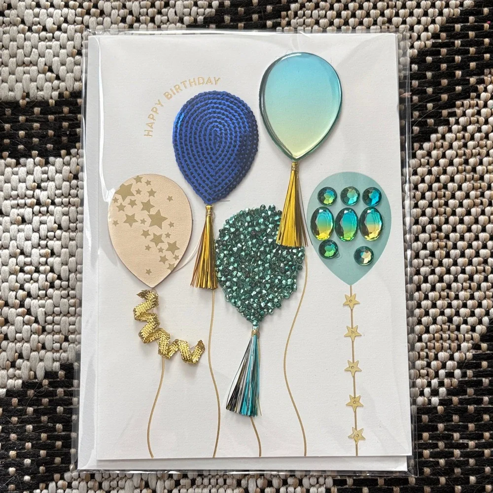🆕Papyrus Bejeweled Balloons Birthday Greeting Card